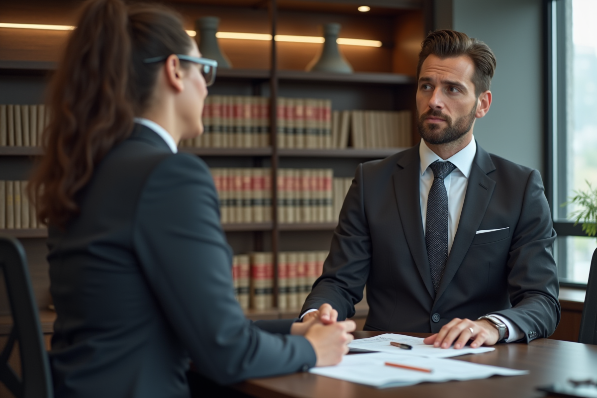 Avocat confiant dans un bureau moderne en droit