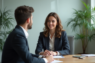 Femme en coaching professionnel dans un bureau moderne