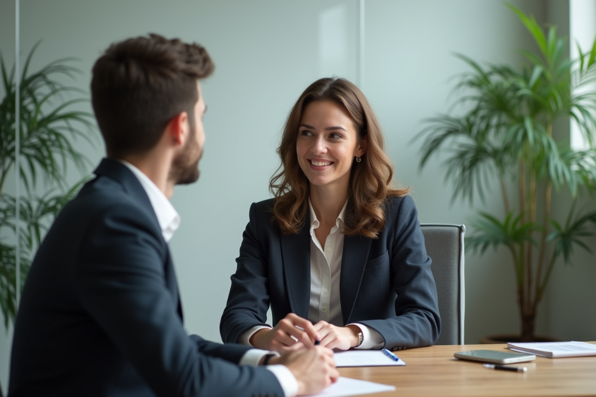 Femme en coaching professionnel dans un bureau moderne