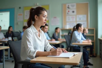 Femme attentive lors d'une formation en therapie occupationnelle