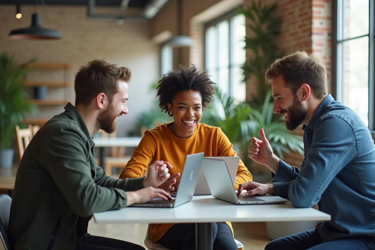 Groupe de jeunes professionnels collaborant autour d