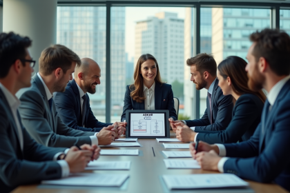 Groupe de professionnels en réunion autour d'une table