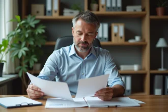 Homme d'affaires dans un bureau moderne pour la gestion financière