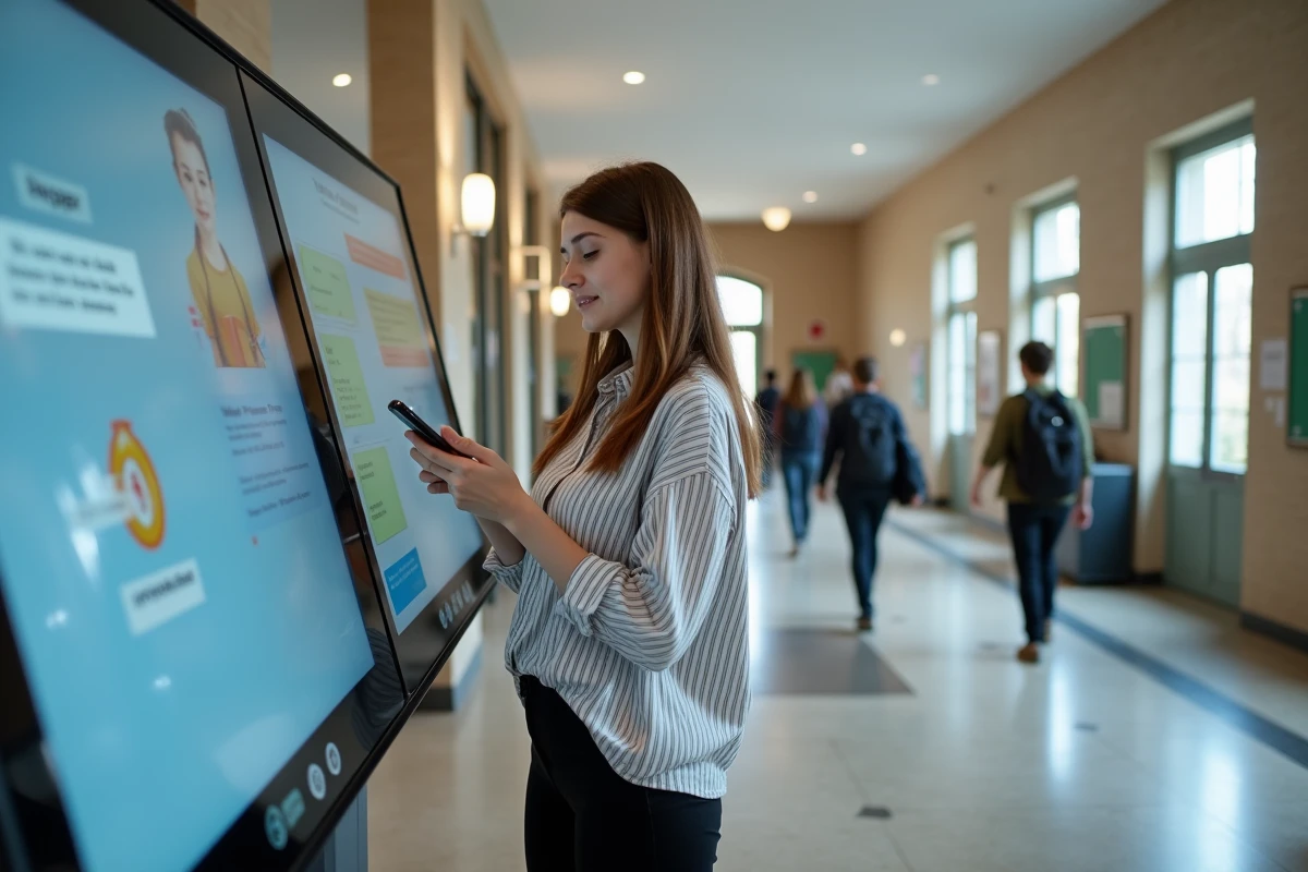 Jeune femme vérifiant l