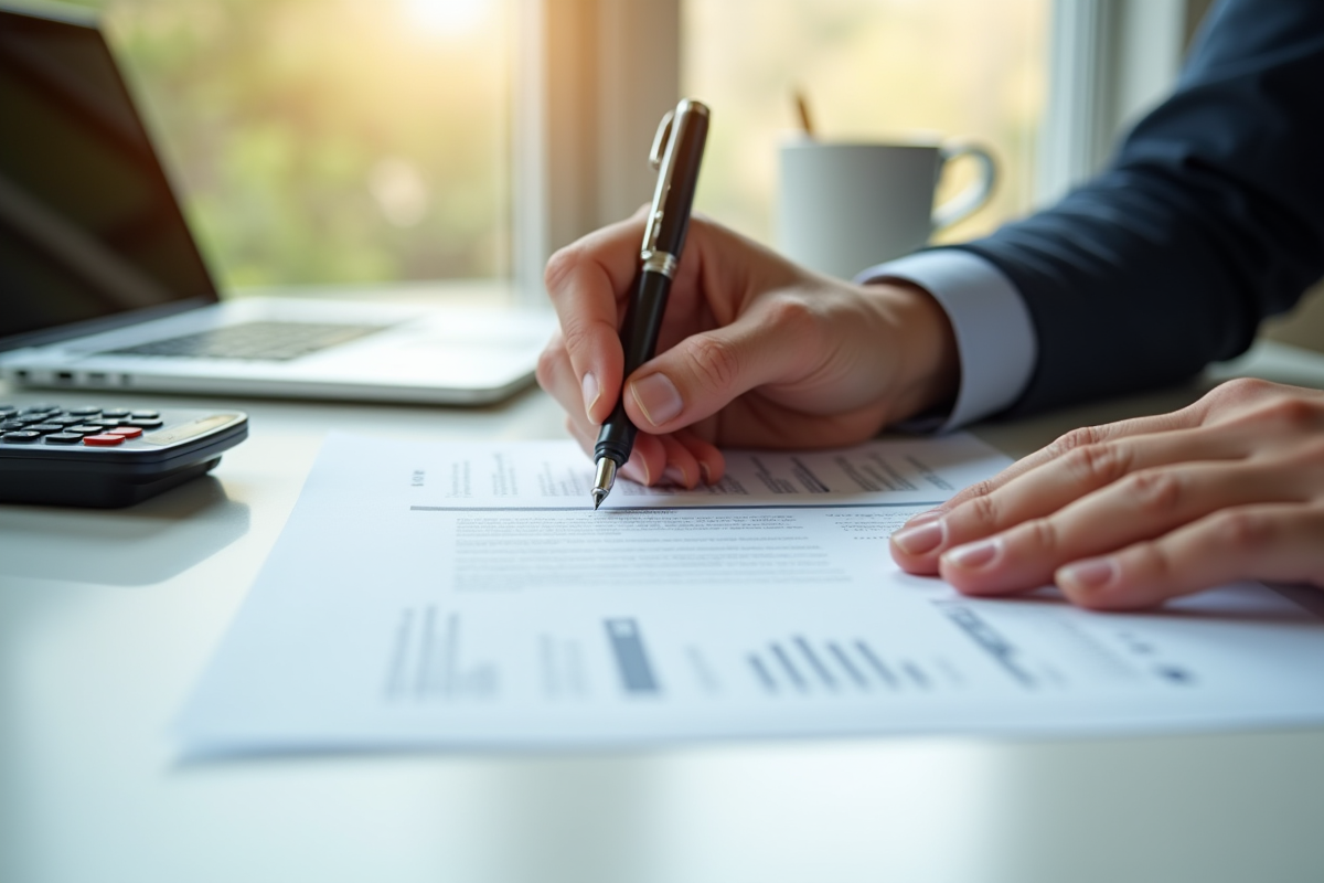 Main signant un contrat de coaching avec stylo luxe